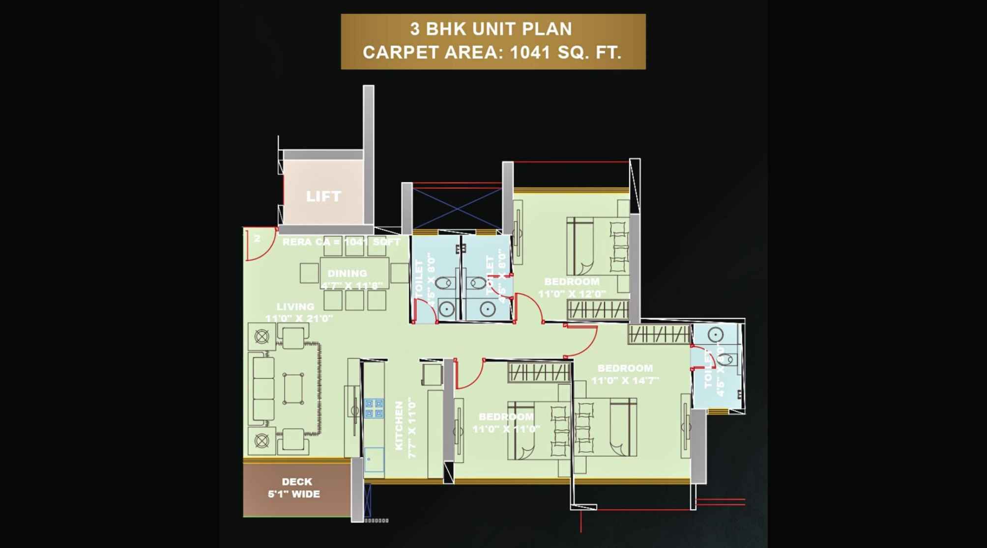 The-Gateway-Floor-Plan-3-BHK-1041-Sqft