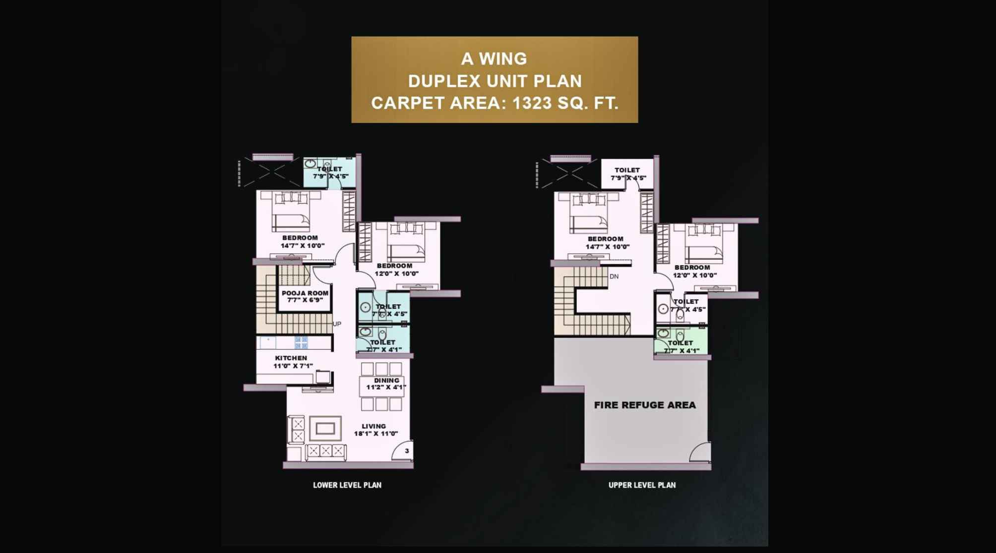 The-Gateway-Floor-Plan-A-Wing-Duplex-1323-Sqft