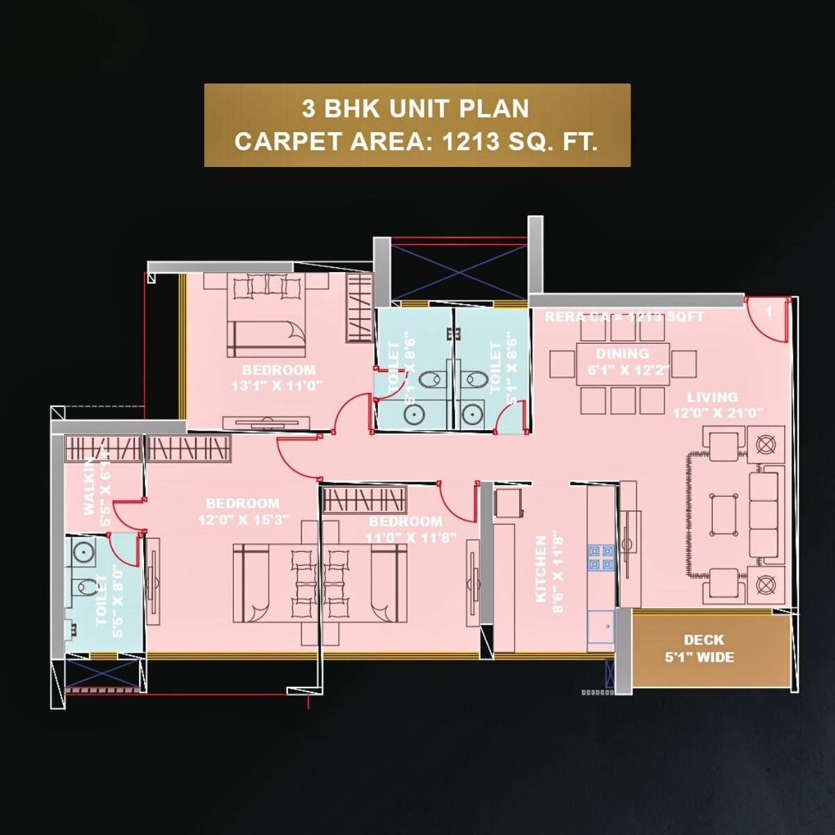 The-Gateway-Floor-Plan-3-BHK-1213-Sqft