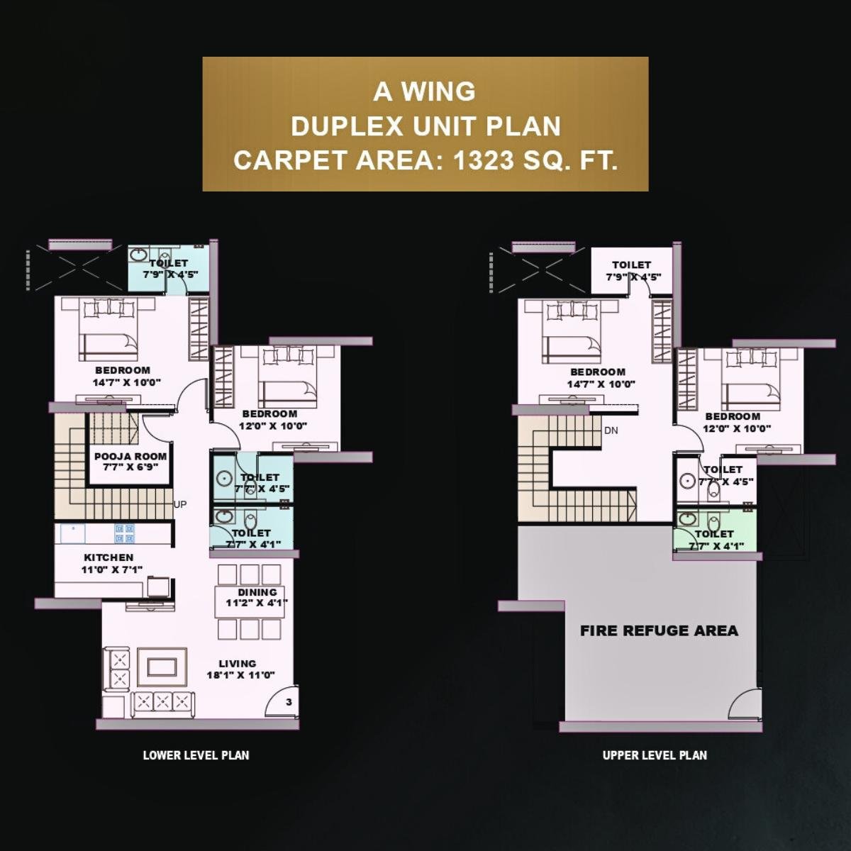 The-Gateway-Floor-Plan-A-Wing-Duplex-1323-Sqft